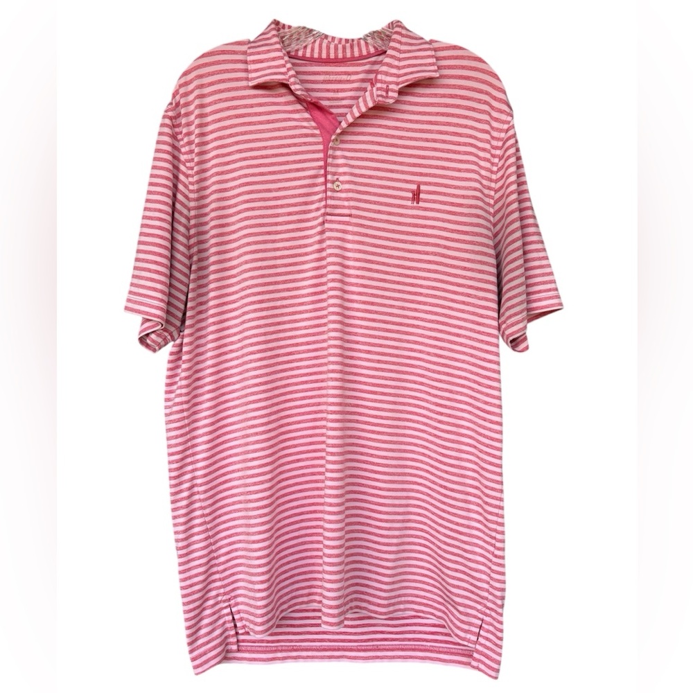 Johnnie-O pink striped polo